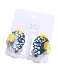 HH1177 Mini Fish Hair Claw Clips Twin Pack Navy