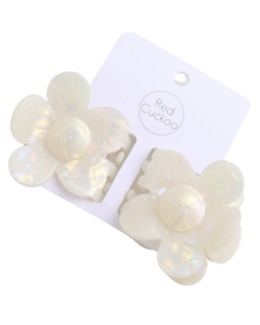 HH1242 Little Flower Hair Claw Clips Twin Pack Cream
