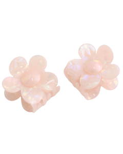 HH1243 Little Flower Hair Claw Clips Twin Pack Pink