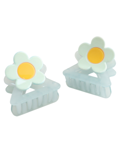 HH1305 Flower Hair Claw Clips Twin Pack Blue