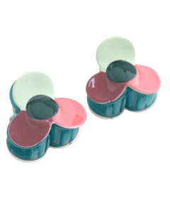 HH1311 Flower Hair Claw Clips Twin Pack Teal