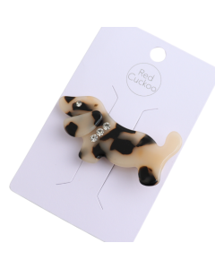 HH1325 Sausage Dog Cream Tortoiseshell Hair Clip