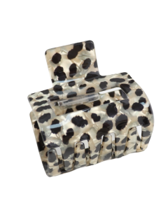 HH1373 Square Hair Claw Clip Leopard Print Beige