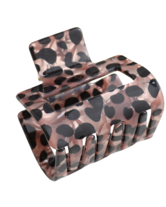 HH1375 Square Hair Claw Clip Leopard Print Pink