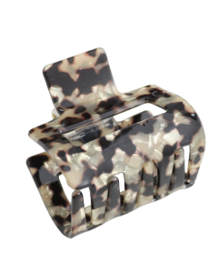 HH1380 Square Hair Claw Clip Leopard Print Brown