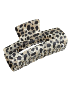 HH1382 Rectangle Hair Claw Clip Leopard Print Beige