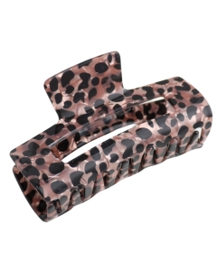 HH1384 Rectangle Hair Claw Clip Leopard Print Pink