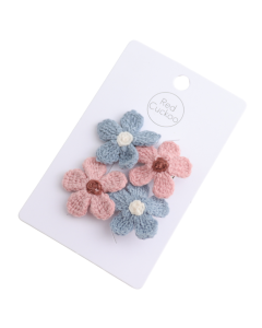 HH1416 Flowers Hair Clips Twin Pack Pink