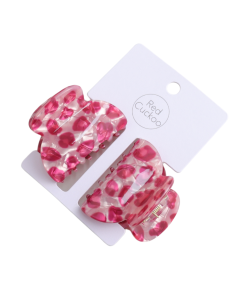 HH1424 Pink Leopard Hair Claw Clip Twin Pack