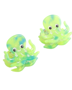 HH1475 Octopus Hair Claw Clips Twin Pack Green