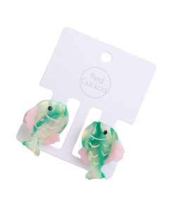HH1476 Fish Hair Claw Clips Twin Pack Green