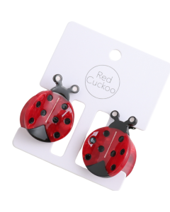 HH1478 Ladybug Hair Claw Clips Twin Pack