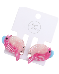 HH1517 Pink Bird Hair Claw Clips Twin Pack