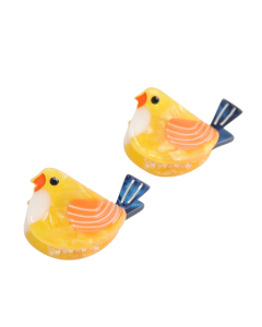 HH1518 Yellow Bird Hair Claw Clips Twin Pack