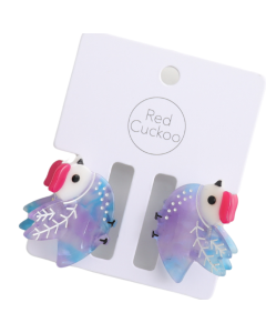 HH1521 Blue Bird Hair Claw Clips Twin Pack