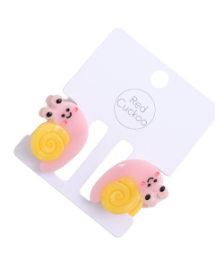 HH1527 Snail Hair Claw Clips Twin Pack Pink