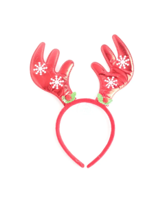 X014 Reindeer Antlers Headband Red