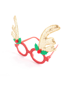 X025 Gold Glitter Antlers Glasses