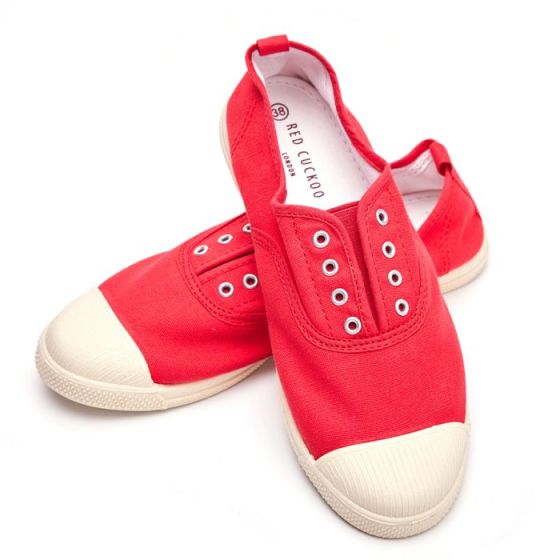 Red plimsolls shop