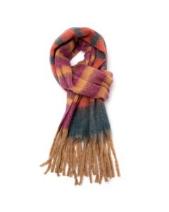 B002 Red Cuckoo Multi Stripes Scarf