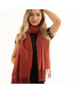 B003 Red Cuckoo Thick Plain Scarf