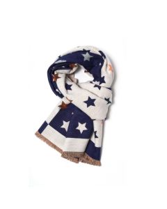 B042 Red Cuckoo Stars Scarf