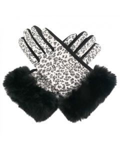 C009 Red Cuckoo Leopard Print Gloves