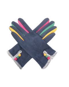 C016 Red Cuckoo Multi Buttons Gloves