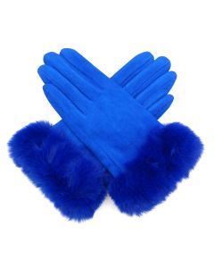 C017 Red Cuckoo Faux Fur Plain Gloves