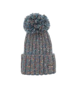 D008 Red Cuckoo Multi Knitted Pompom Hat