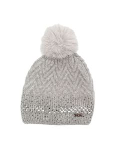 D010 Red Cuckoo Diamante Pompom Hat