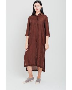 Brown Tencel Linen Dress