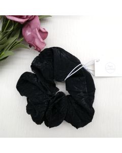 HA1007 Black Oversized Satin Scrunchie