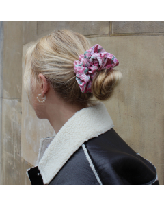 HA1008 Pink Oversized Floral Scrunchie