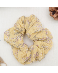 HA1023 Yellow Floral Scrunchie