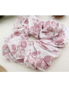 HA1038 Pink Ink Floral Scrunchie