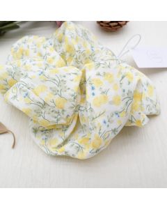 HA1040 Yellow Large Floral Scrunchie