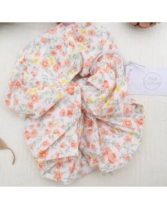 HA1041 Orange Large Floral Scrunchie