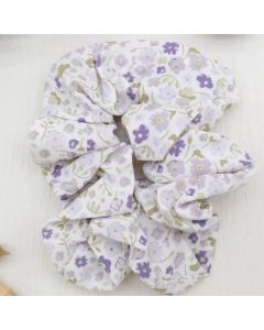 HA1045 Purple Disty Flowers Scrunchie