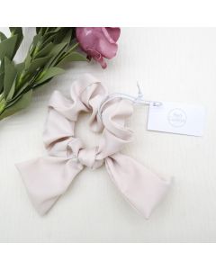 HA1050 Cream Bow Scrunchie