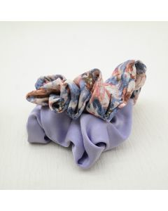 HB1014 Floral Scrunchies Twin Pack Lilac
