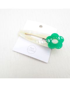 HC1092 Flower Green & Cream Hair Clip