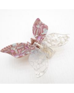 HC1128 Butterfly Pink Hair Claw Clip