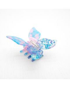 HC1132 Butterfly Aqua Pink Claw Clip