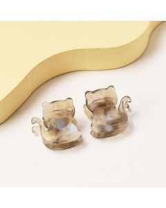HC1277 Mini Hair Claws Pair Cat Grey