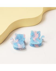 HC1279 Mini Hair Claws Pair Cat Blue