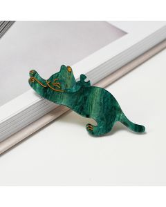 HC1322 Jumping Cat Teal Hair Clip