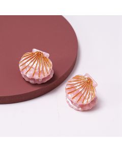 HC1355 Mini Hair Claws Pair Shell Coral