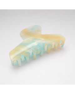 HC1418 Oval Hair Claw Clip Blue/Yellow