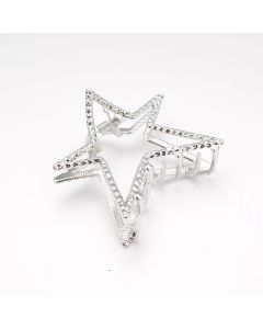 HC1446 Star Silver Steel Hair Claw Clip